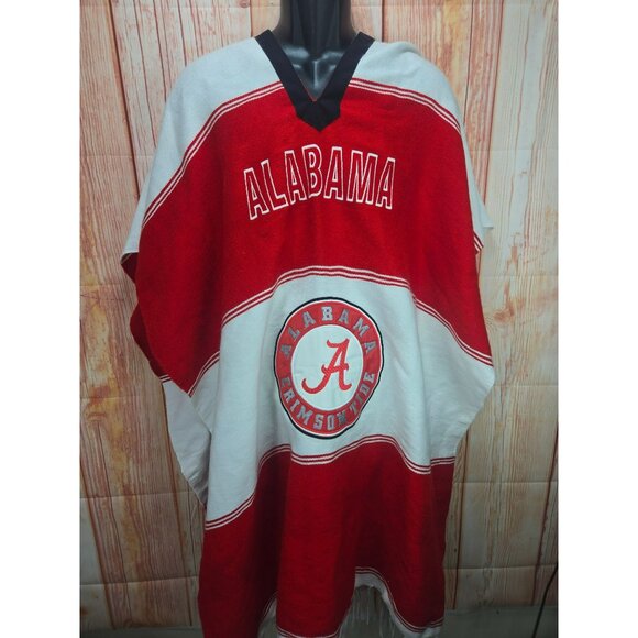 Alabama Crimson Tide Poncho With Embroidered Logo & Fringed Hem - Picture 1 of 5